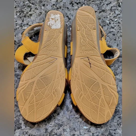 Naot, the Throne Wedge Sandals, Yellow (Marigold) Women's Size 7 (38) - Picture 10 of 11